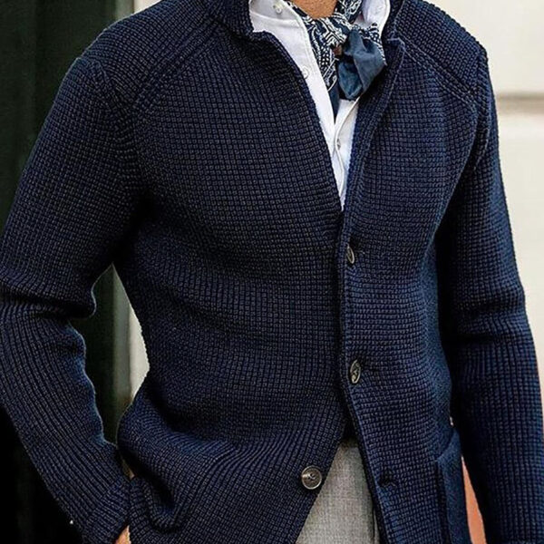 Stand Up Collar Cardigan Men Knitted Jacket | FREE SHIPPING men's clothing
