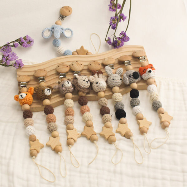 Cartoon Animal DIY Pacifier Chain Baby Teething Rope