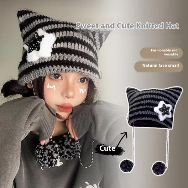 Korean Cute Thermal Head Cover Woolen Cap