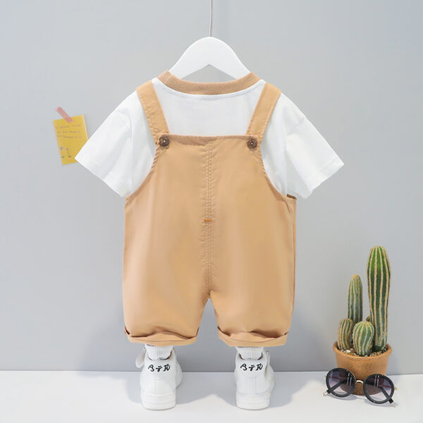 Children's Clothing for Boys and Girls Cartoon Short-sleeved Overalls