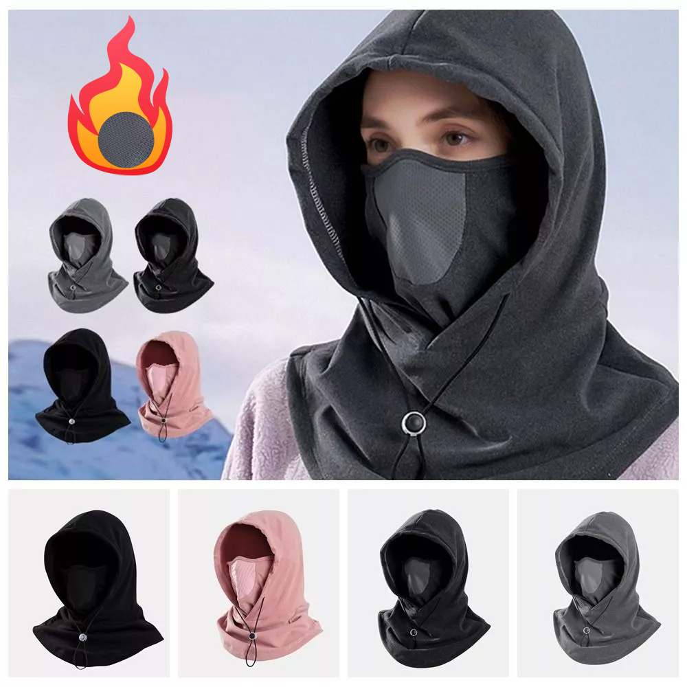 Winter Thermal Fleece Scarf Ski Face Mask Neck Warmer Hood Hat