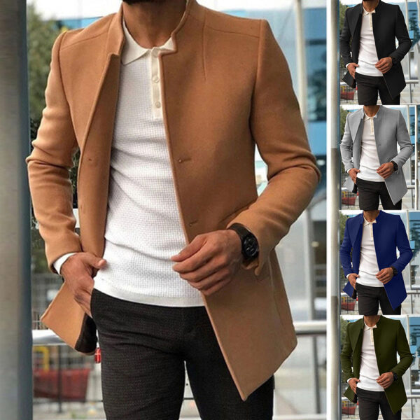 Men's Slim Coat Fashion Single-breasted Solid Color Business Jackets Fall And Winter Tops Outwear Clothing | FREE SHIPPING men's clothing