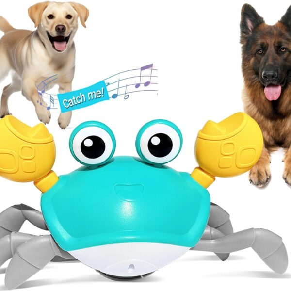 Crawling Crab Dog Toys Escaping Crab Dog Toy With Obstacle Avoidance Sensor Interactive Dog Toys With Music Sounds Lights For Dogs Cats Pets Christmas Toy Gifts For Puppy Small Medium Dogs
