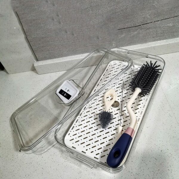 Baby Bottle Brush Storage Box Dustproof Portable