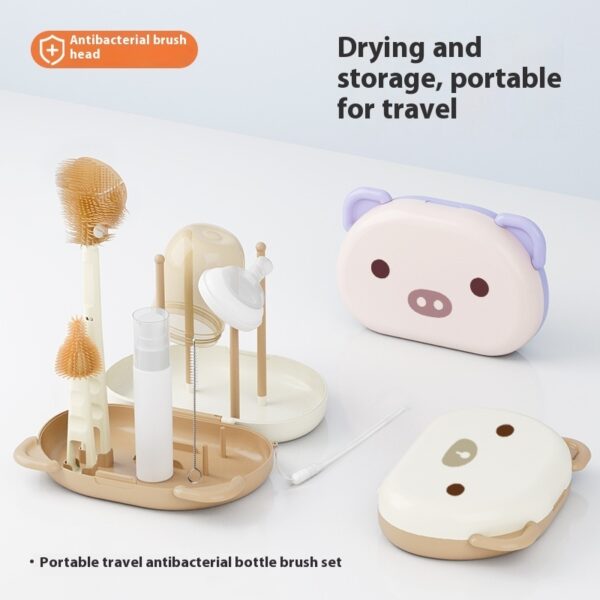 Silicone Brush Set Special Washing Baby Bottle Storage Box