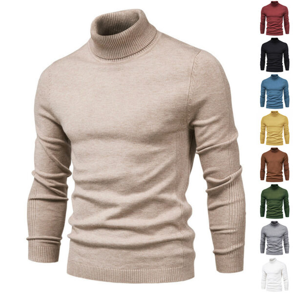 Men's Solid Color Slim Pullover Turtleneck Sweater Winter Casual Tops Clothing | FREE SHIPPING mens clothing men's