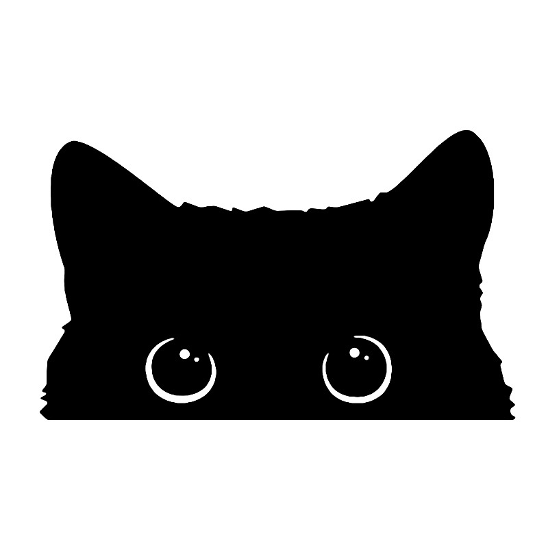 Cartoon Black Cat Fun Reflective Waterproof Car Sticker