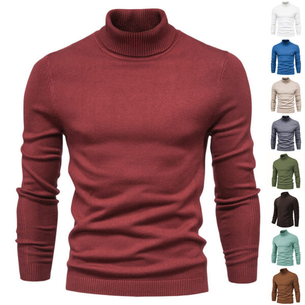 Winter Turtleneck Sweater Fashion Slim Fit Solid Color Pullover Knitted Top Men's Clothing | FREE SHIPPING mens clothing men's