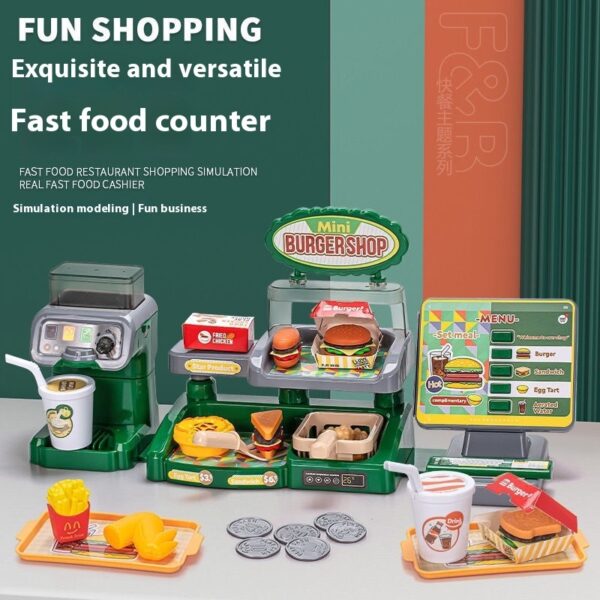 Girl Hamburger Dessert Selling Play House Toys Suit