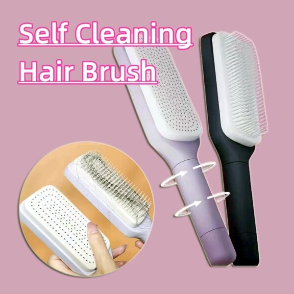 4-in-1 Self-Cleaning Hair Brush New Scalable Anti-Static Massage Comb | Rotate & Lift Self-Clean Hairbrush