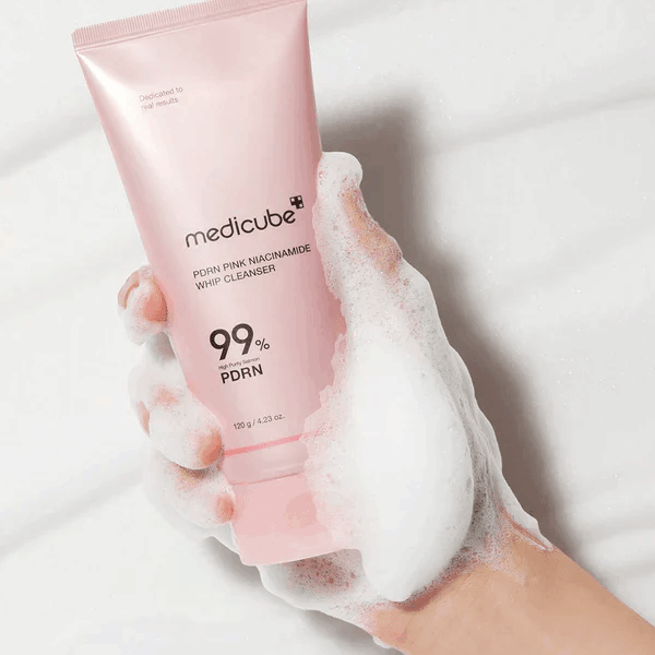 medicube PDRN Pink Niacinamide Whip Cleanser 120g For Glass Skin Korean Skincare, Korean Cosmetics, K-Beauty