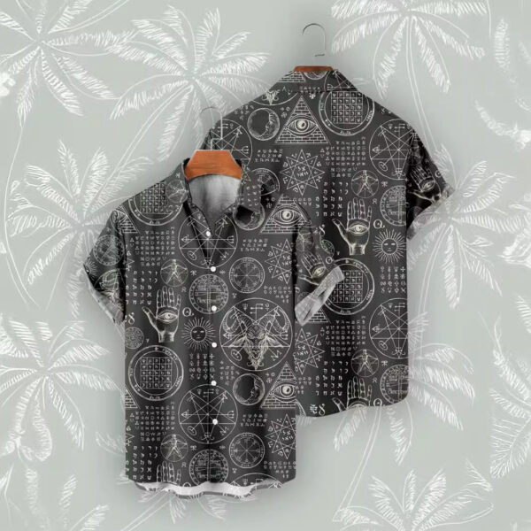 Casual 3D Digital Print Vintage Beach Shirt Men