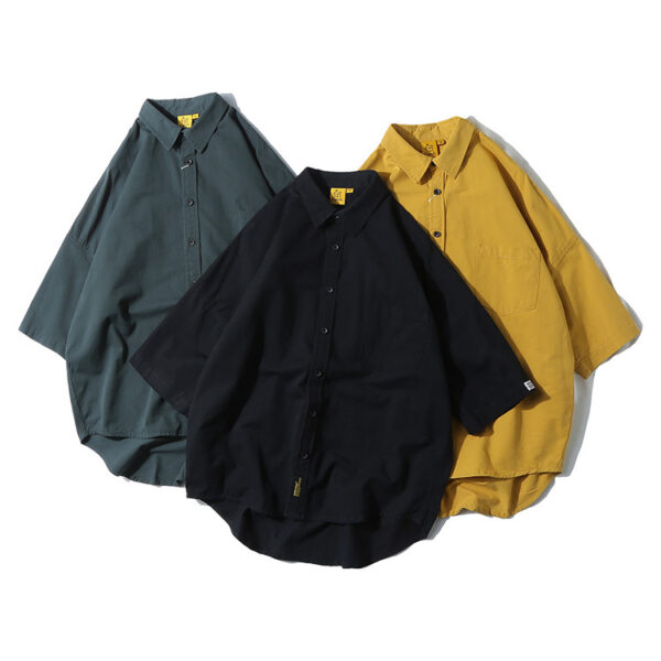 Summer Pure Color Japanese Shirt For Men