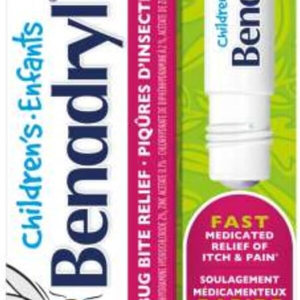 Children's Benadryl Itch and Pain Relief Stick for Bug Bites & Skin Irritations, Antihistamine 14 mL