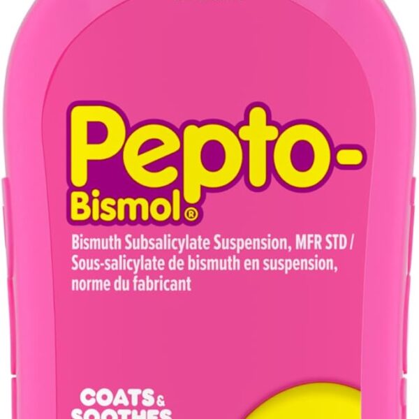 Pepto Bismol Liquid, Upset Stomach Relief, Diarrhea Relief, Heartburn, Nausea, Indigestion, Upset Stomach, Original Flavour, 480 mL