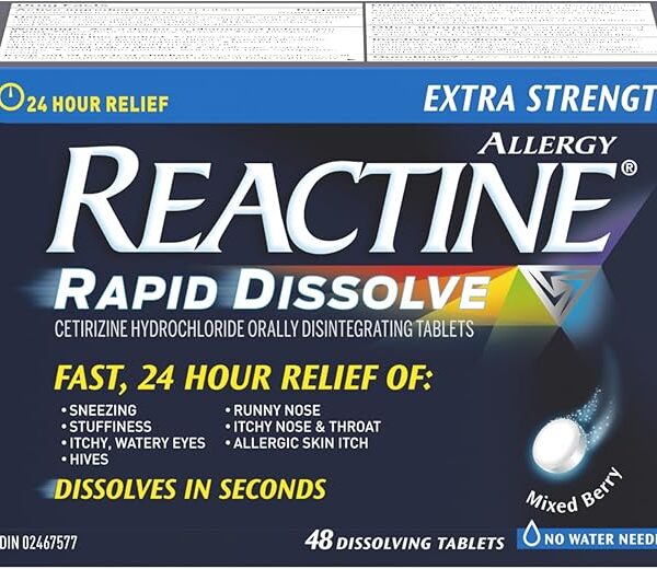 Reactine Rapid Dissolve Antihistamine Tablets, Extra Strength, Allergy Relief, 48 Count