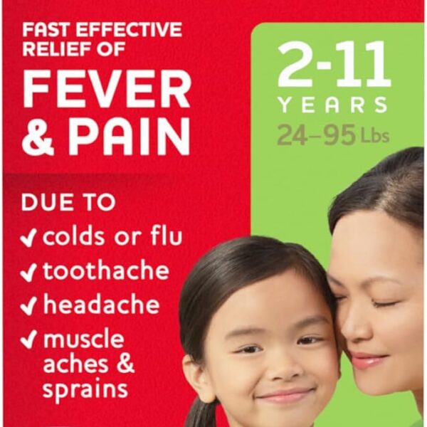 Tylenol Children's Medicine, Fast Effective Relief Fever & Pain, Banana Berry Liquid, Pack of 1, 100mL