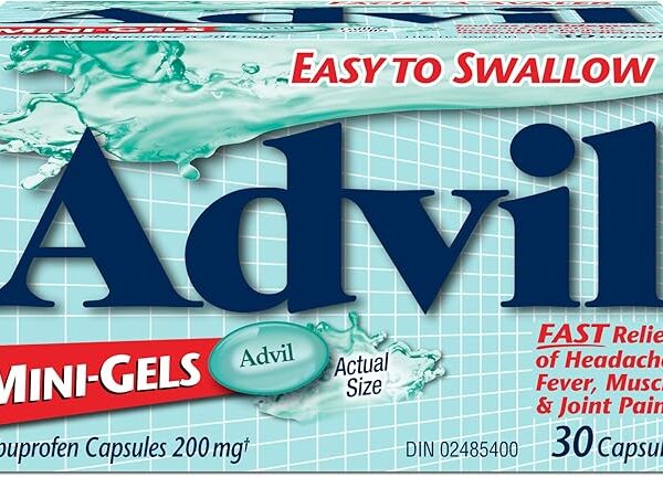 Advil Regular Strength Ibuprofen Pain Relief Mini-Gels, Fast Acting Pain Relief for Migraine, Arthritis, Back, Neck, Joint, and Muscle Relief, 200mg (30 Count)
