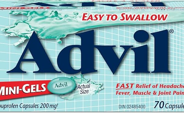 Advil Regular Strength Ibuprofen Pain Relief Mini-Gels Capsules, Fast Acting Pain Relief for Migraine, Back, Neck, Joint, and Muscle Relief, 200mg (70 capsules)
