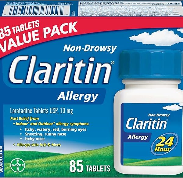 Claritin Allergy Medicine, 24-Hour Non-Drowsy Relief 10 mg, Value Pack, 85 Tablets