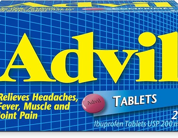 Advil Regular Strength Ibuprofen Pain Relief Tablets, Fast Acting Pain Relief for Migraine, Arthritis, Back, Neck, Joint, and Muscle Relief, 200mg (24 Count)