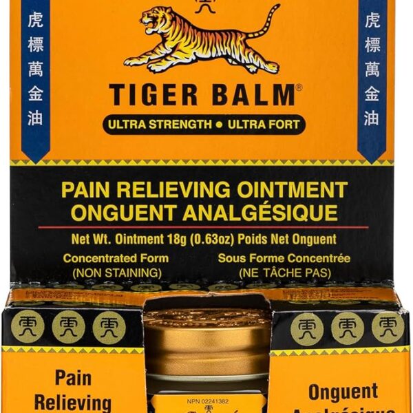 Tiger Balm Ultra Strength Pain Relieving Ointment 18g ? Superior Relief for Joint and Muscle Strains - Non-staining - Tiger Balm's Strongest Concentration for Joint and Muscle Pain