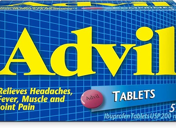 Advil Tablets (50 Count), 200 mg ibuprofen, Temporary Pain Reliever / Fever Reducer