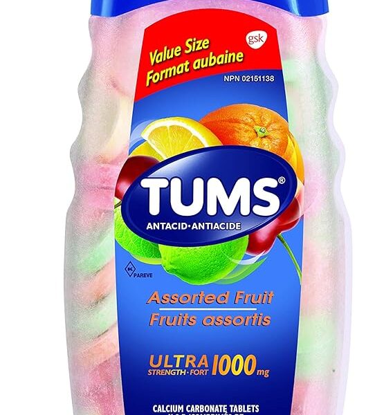 TUMS Ultra Strength Antacid for Heartburn Relief, Assorted Fruit, 160 tablets